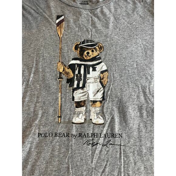Vintage Ralph Lauren Polo Rowing Bear Boathouse Gray-Large - Picture 1 of 6